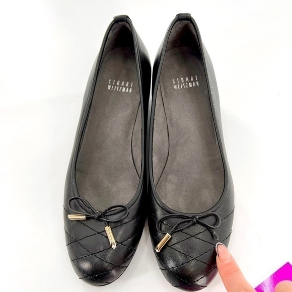 Stuart Weitzman Quilty Black Leather Wedge size 7 M - Picture 11 of 14